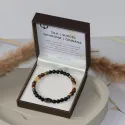 Bransoletka Męska Premium –Tygrysie Oko, Czarny Turmalin, Agat Czarny, Hematyt, Cytryn
